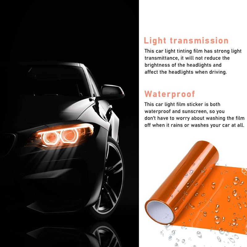 KVAEY Car Light Tint Film, 12×48 Inch Tint Vinyl Wrap Film Roll with Squeegee and Cutter, Self-Adhesive Film Sticker for Car Headlights Tail Lights Fog Lights, Car Accessories - Image 4